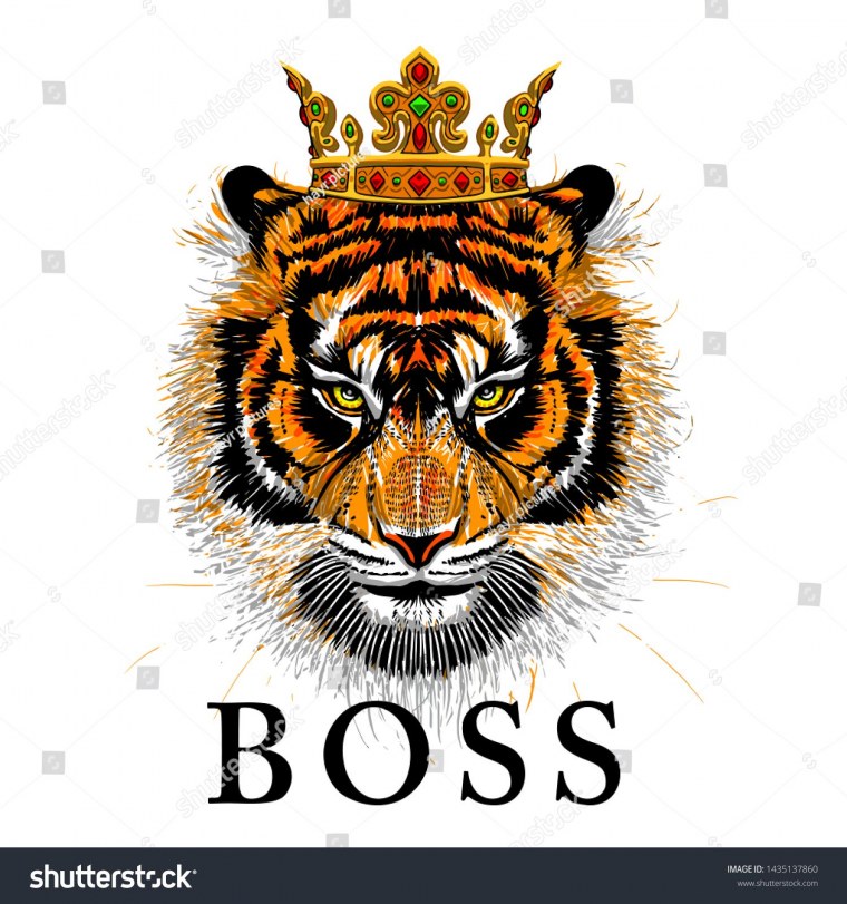 Тигр с короной на голове