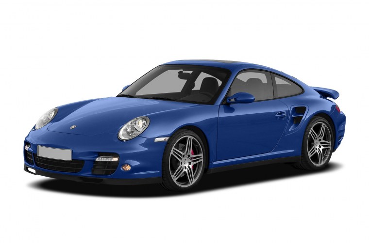 Синий Порше 911 на белом фоне