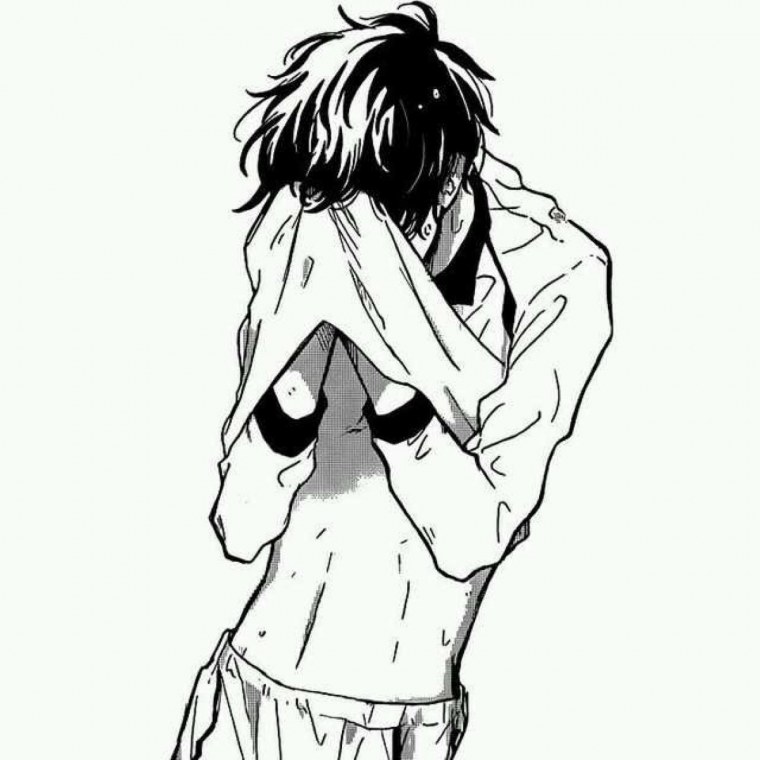 Аниме мальчики черно белые