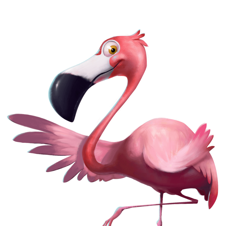 Розовый фон с Фламинго