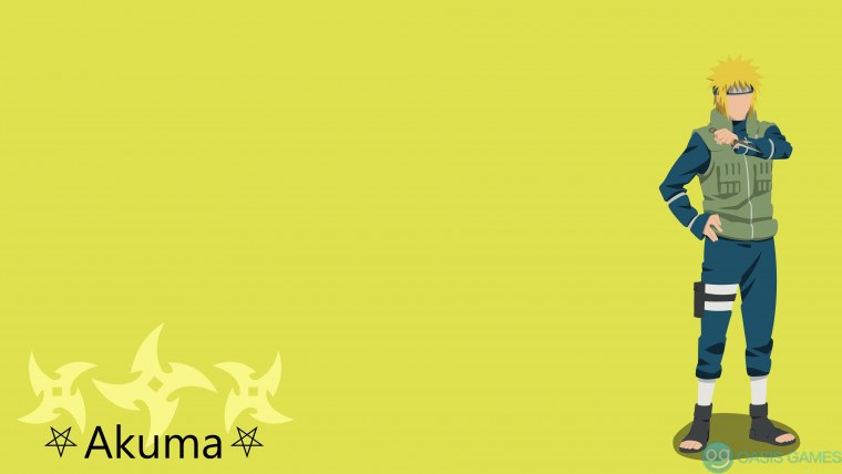 Минато Намикадзе на зелёном фоне