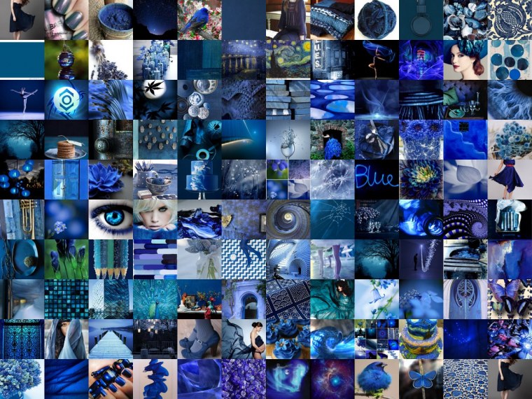 Голубой цвет коллаж
