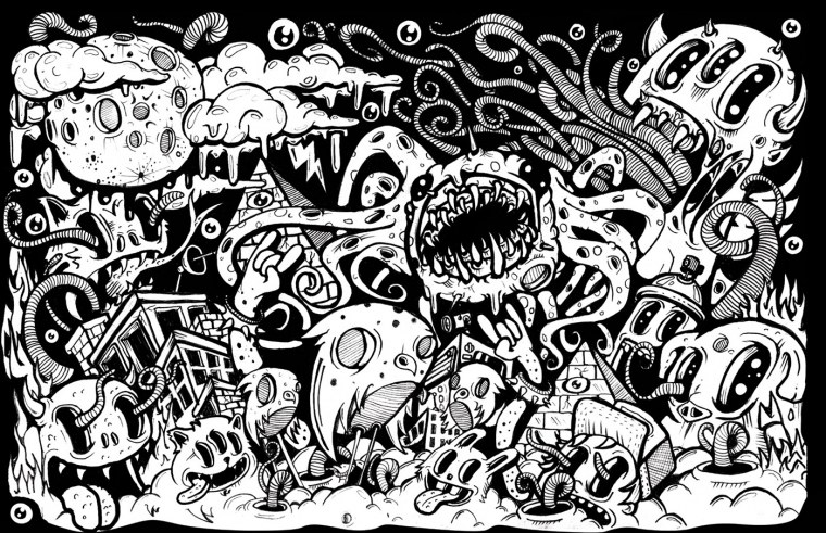 Психодел черно белый