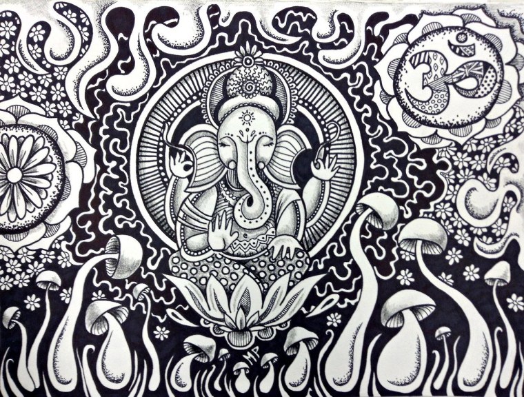 Психоделические рисунки черно белые