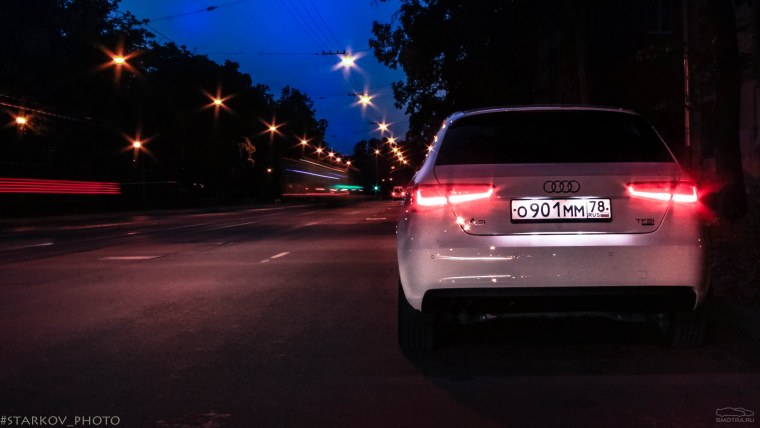 Ауди а6 фары ночью задние