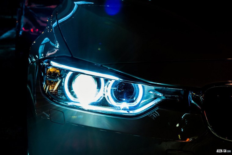 БМВ f30 фары ночью