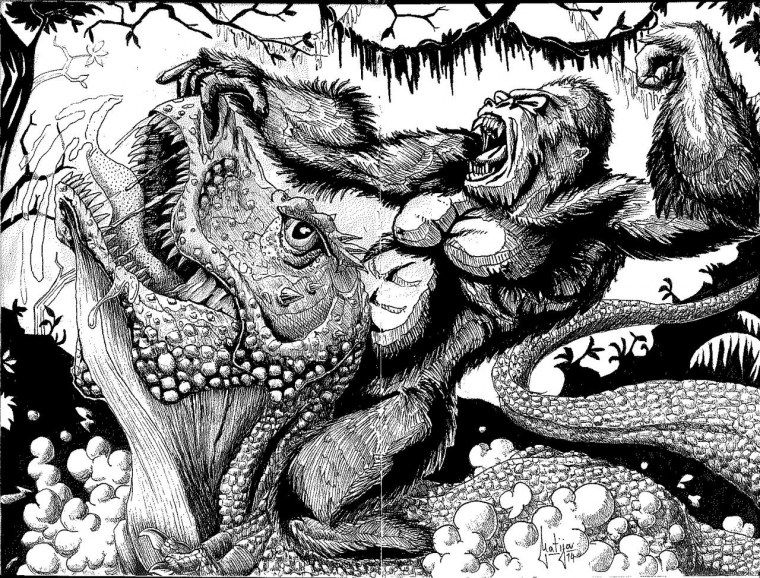 Горилла раскраска