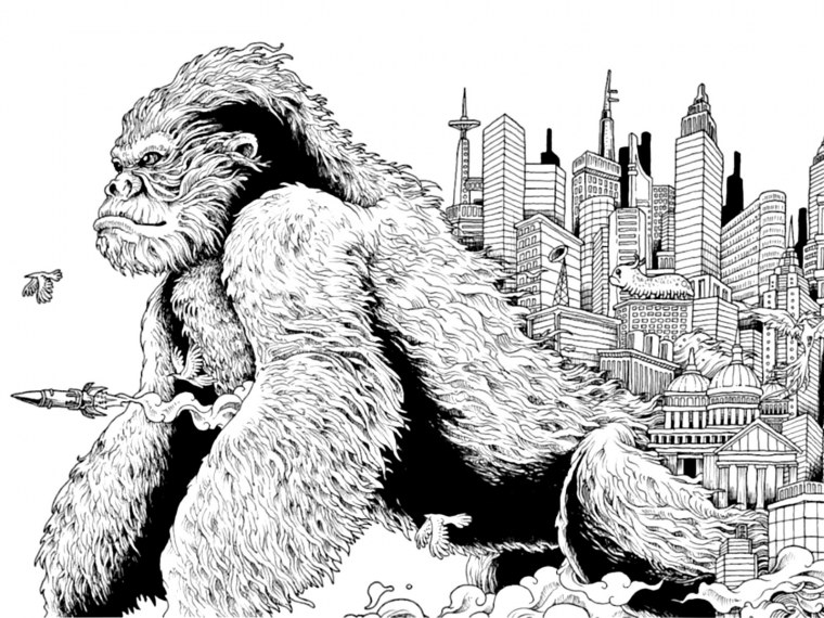 Кинг Конг раскраска