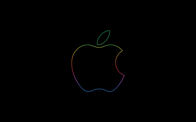 Apple на черном фоне