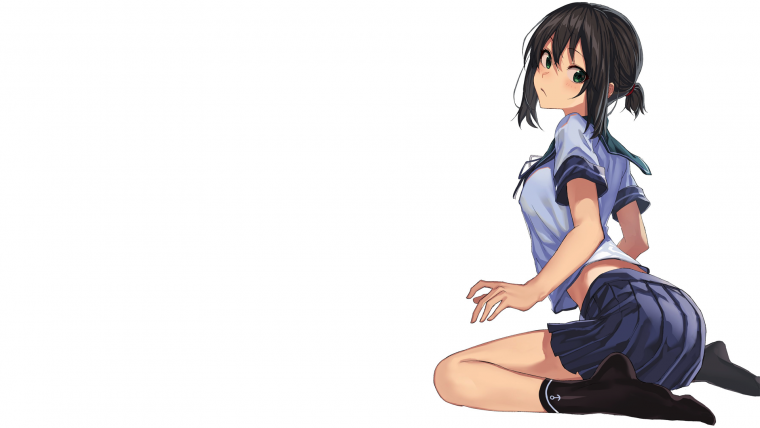 Аниме девушка на белом фоне