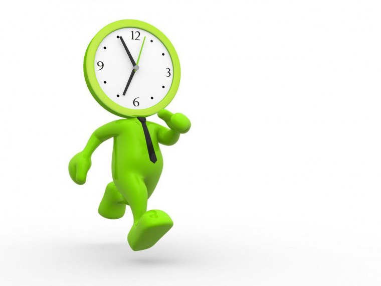 Человечек с зелеными часами