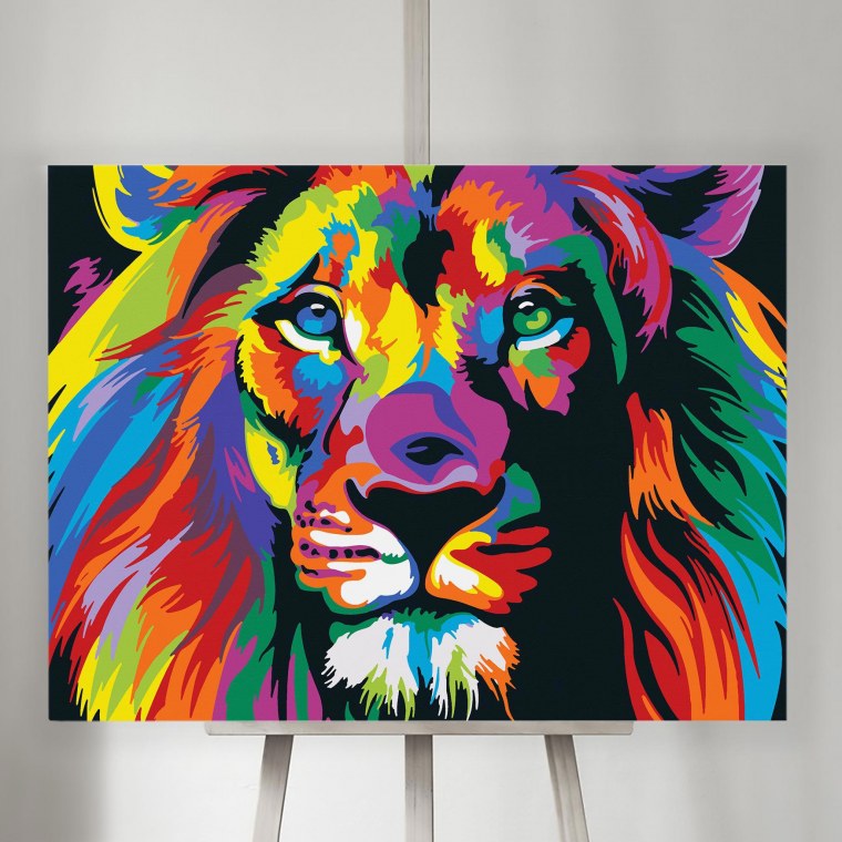 Картина по номерам Радужный Лев 40х50см