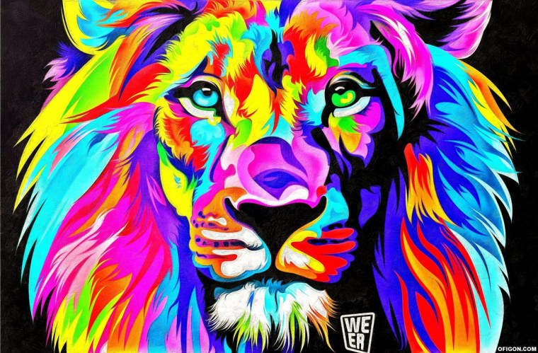 Радужный Лев в светлых тонах Девчачий