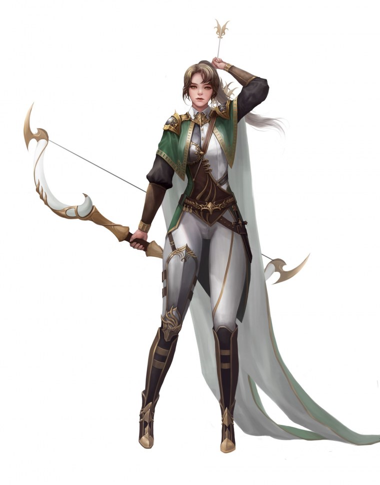 Эльфийка в белом платье