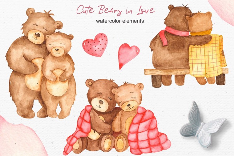 Мишки обнимаются