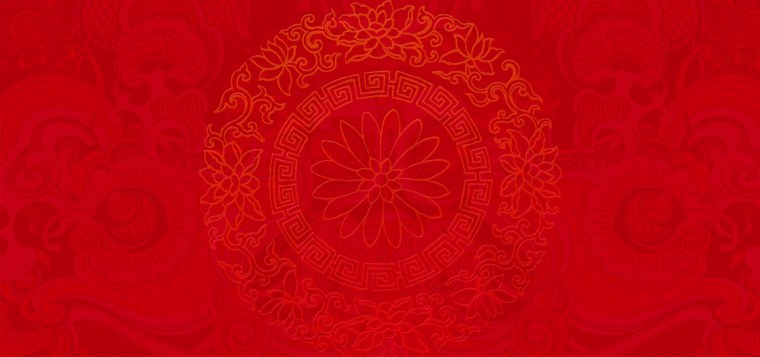 Китайский орнамент красный