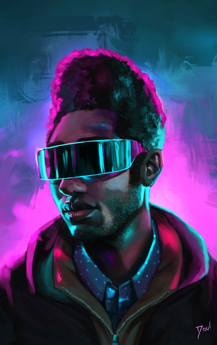 Портрет в стиле киберпанк