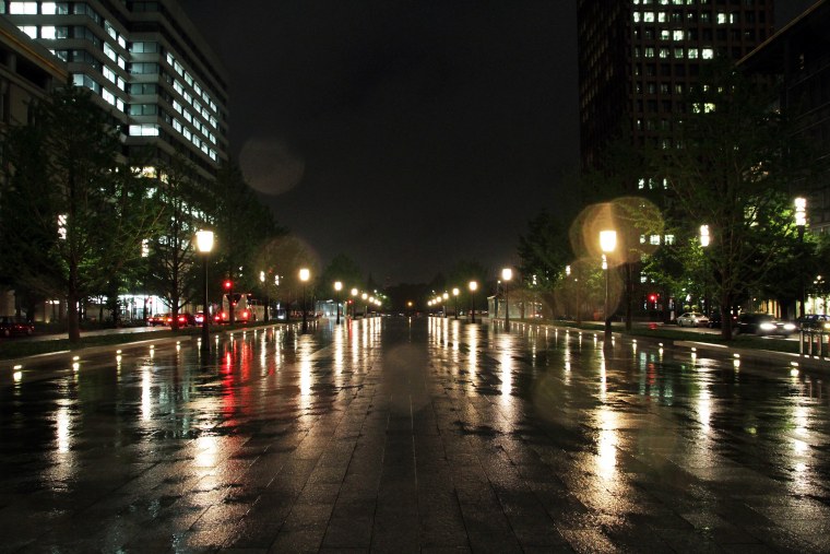 Ночной город улица без людей