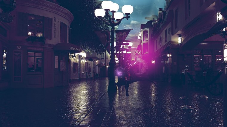 Дождь в городе ночью