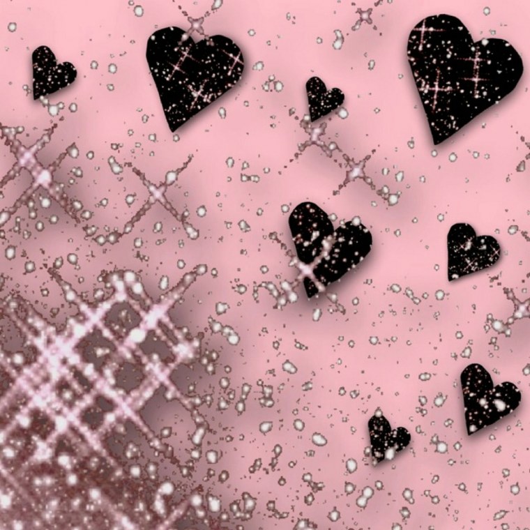 Фон с блестящими сердечками