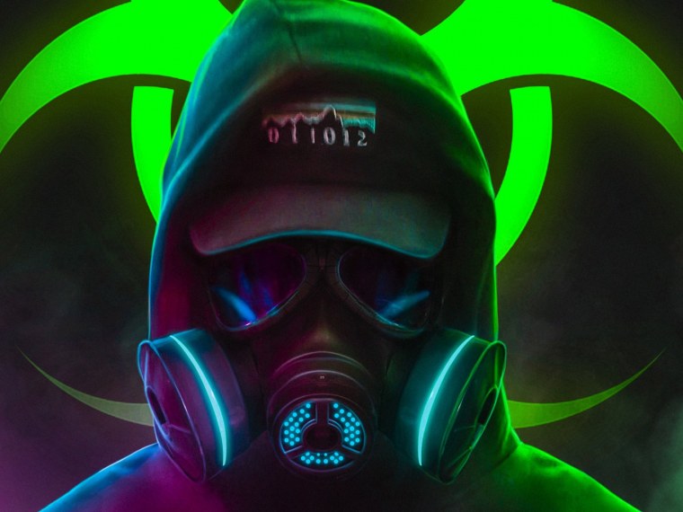 Неоновые маски с дымом