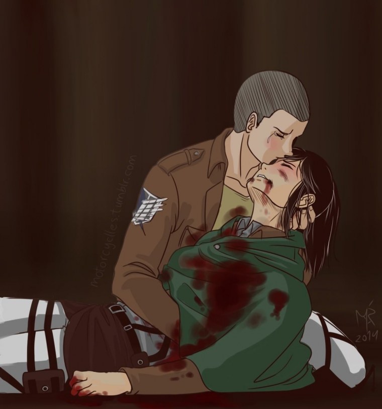 Атака титанов Саша и Конни