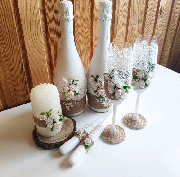 Декорирование свечей на свадьбу