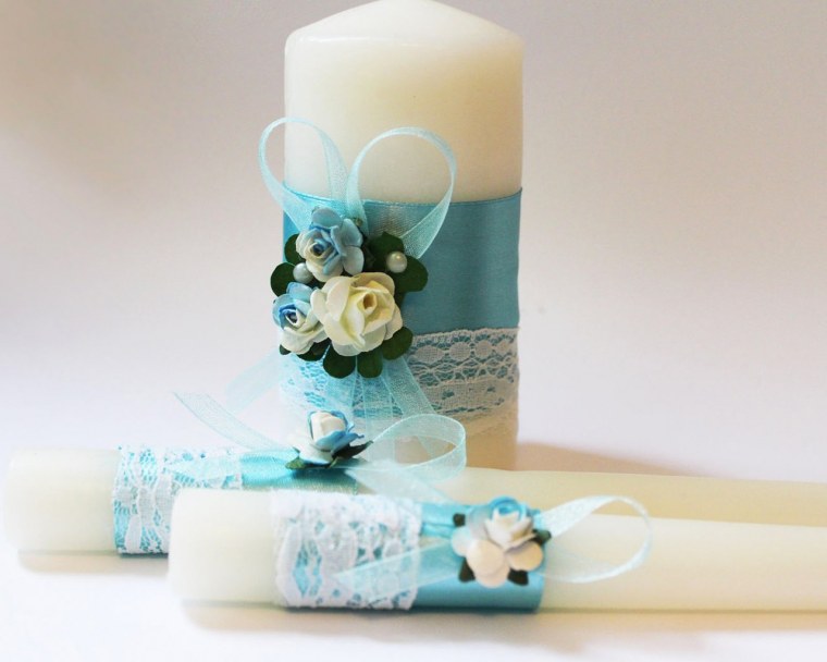 Украшение свечей стразами