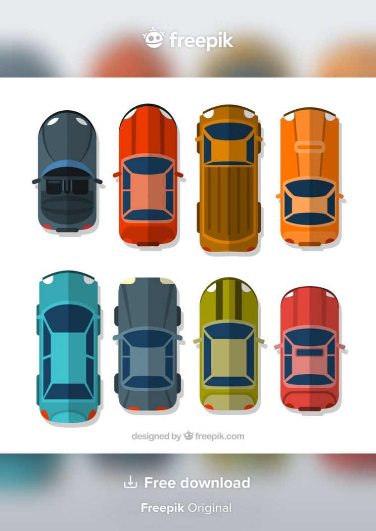 Пиксельные машины сверху