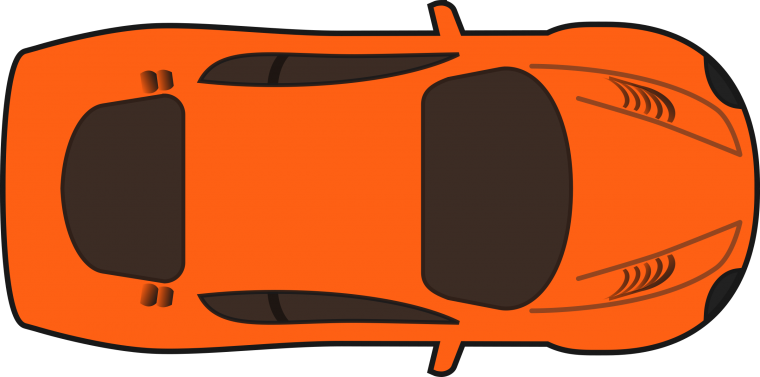 Оранжевая машина сверху