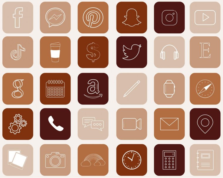 Бежевые иконки для приложений