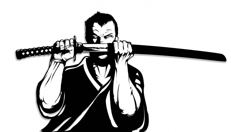 Самурай Чамплу черно белый