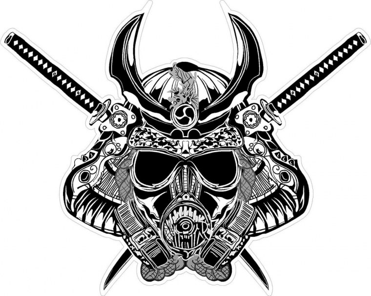 Самурайский шлем тату