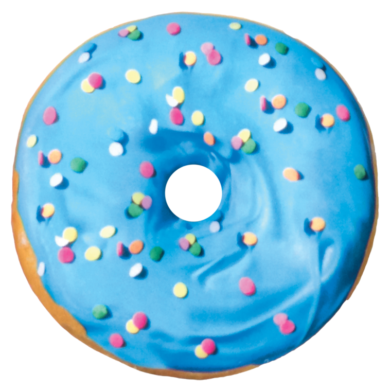 Пончик с голубой глазурью