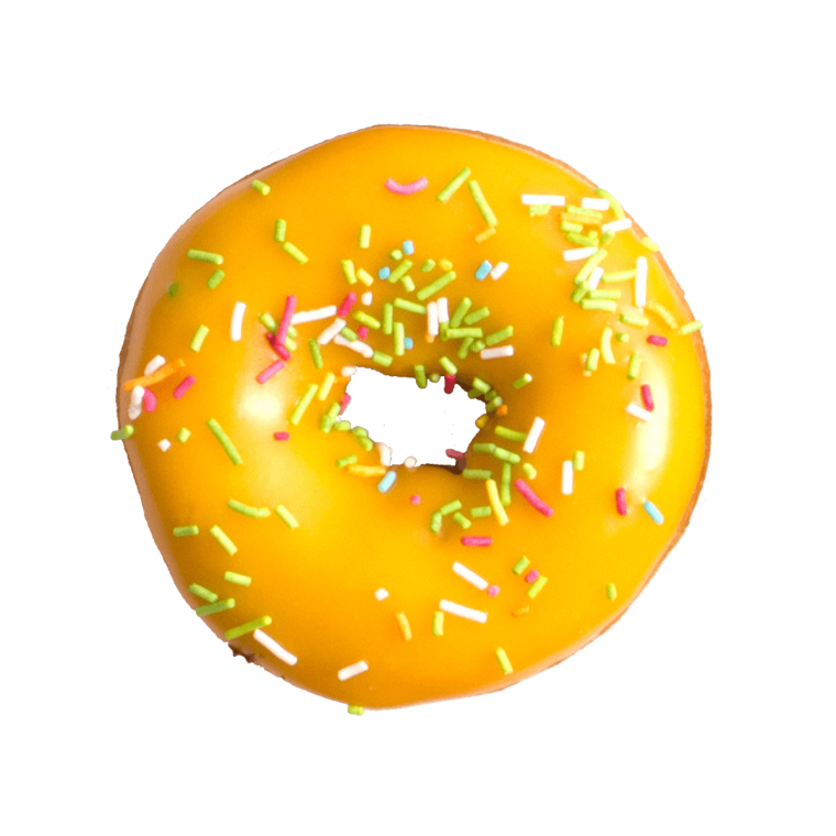 Пончик на белом фоне