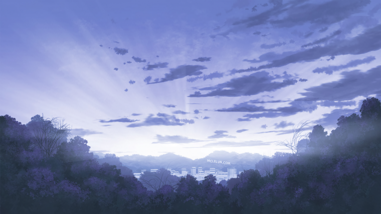 Аниме небо горизонтально