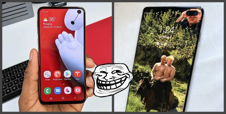 Обои с вырезом под камеру слева