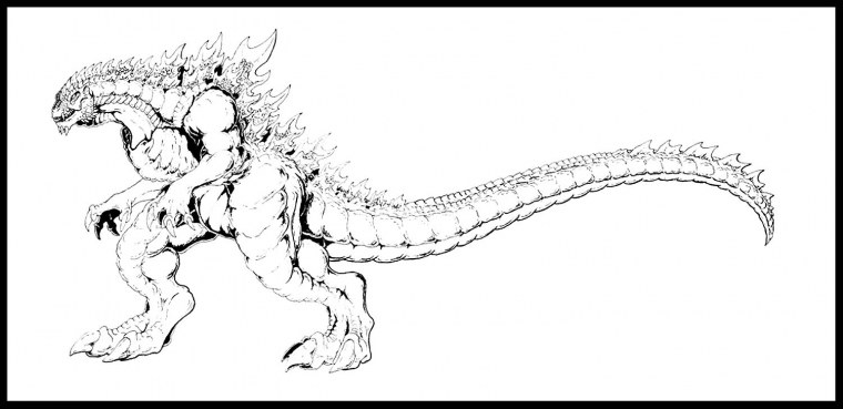 Раскраска Годзилла 2 Король монстров