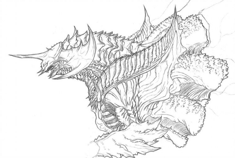 Кайдзю Годзилла раскраска