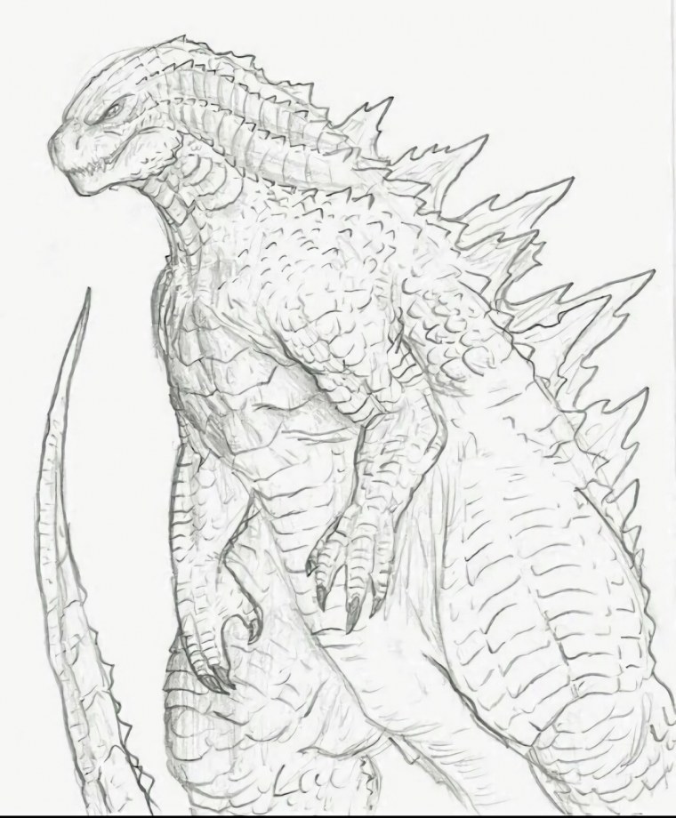 Раскраска Годзилла 2 Король монстров