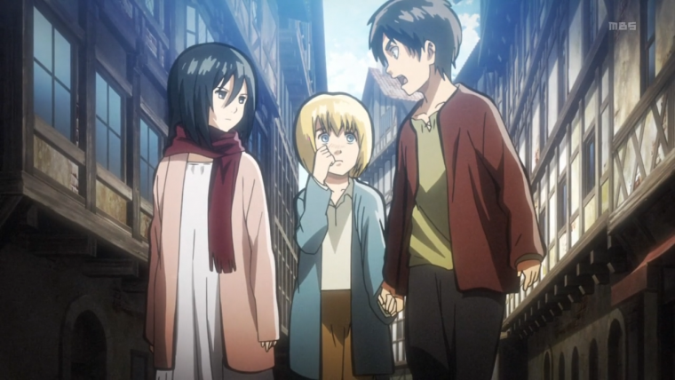 Эрен Микаса и армин в детстве скрин