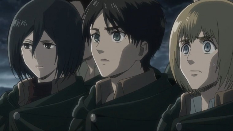 Атака титанов Эрвин и Микаса