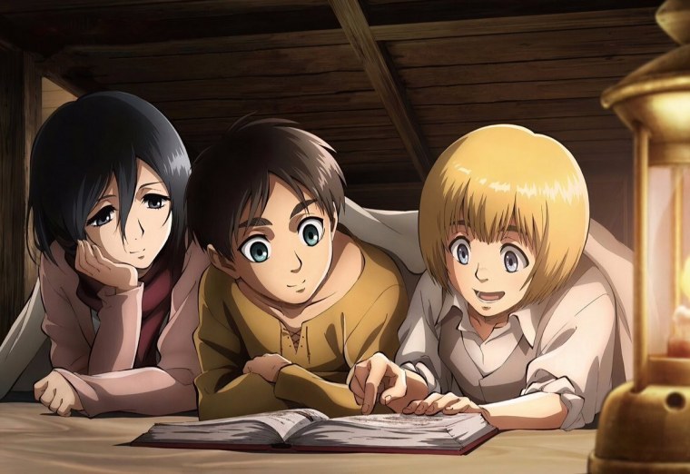 Эрен Микаса и армин арт