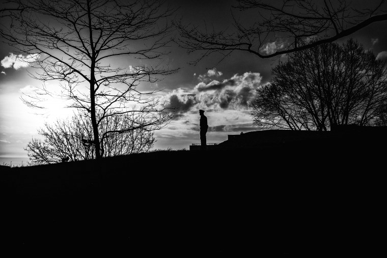 Закат черно белый