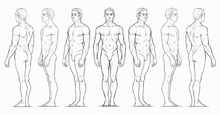 Мужчина в профиль референс полный рост