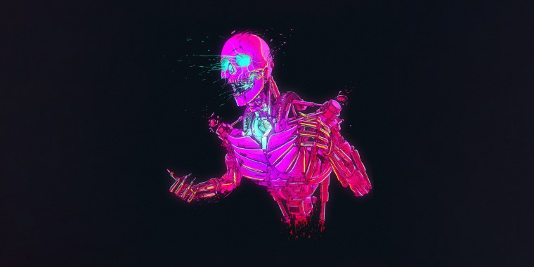 Неоновый скелет