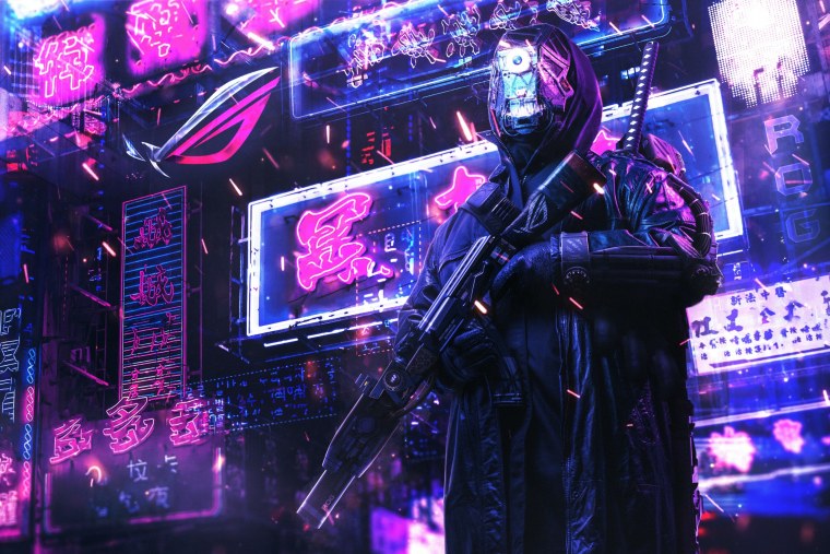 Cyberpunk 2077 Samurai неон