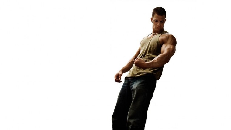 Качок на белом фоне для фотошопа