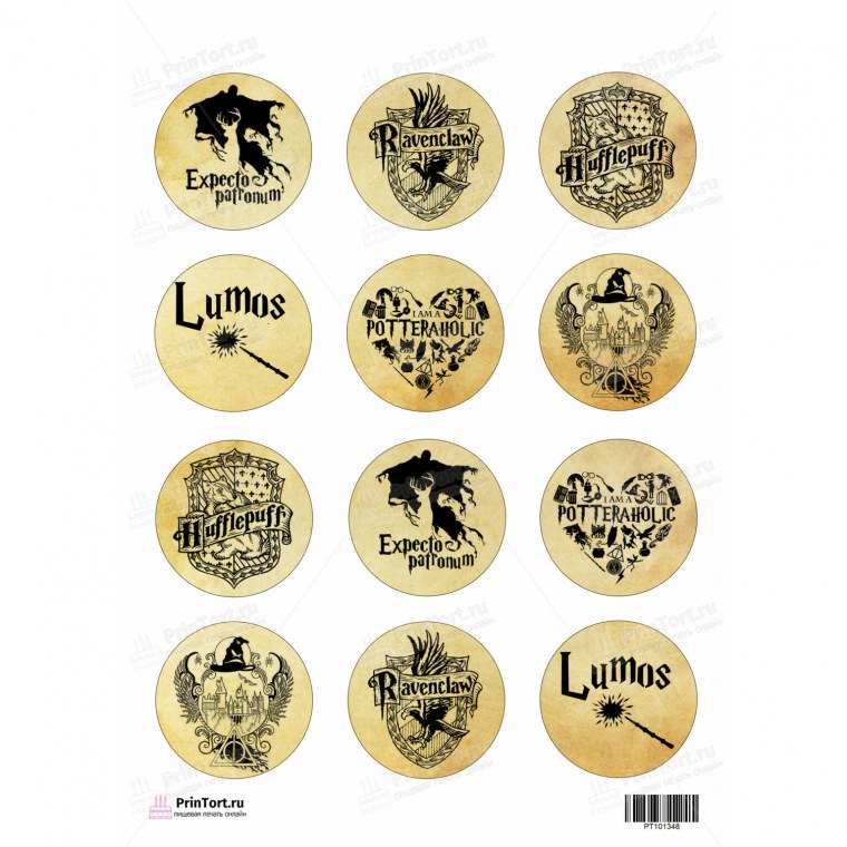 Сахарная печать Гарри Поттер для капкейков