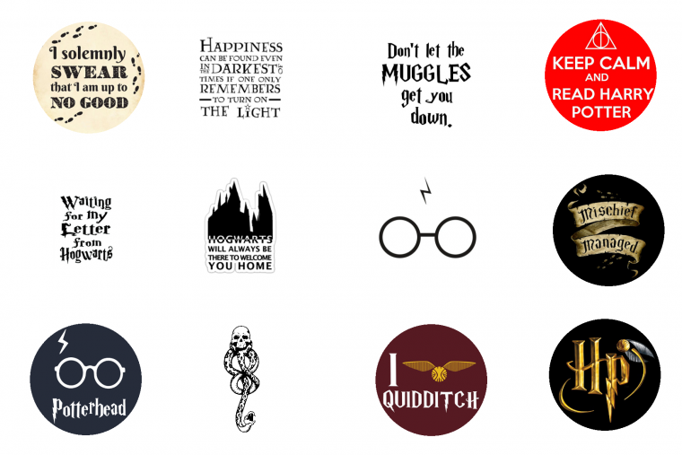 Стикеры Гарри Поттер круглые